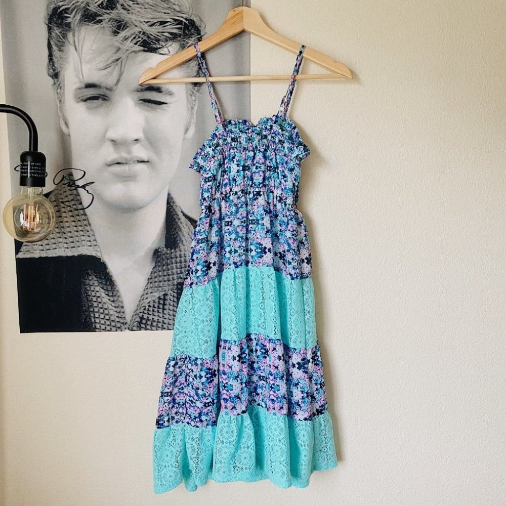 Boutique Bohemian Sun Dress Blue Size Small - Picture 3 of 9